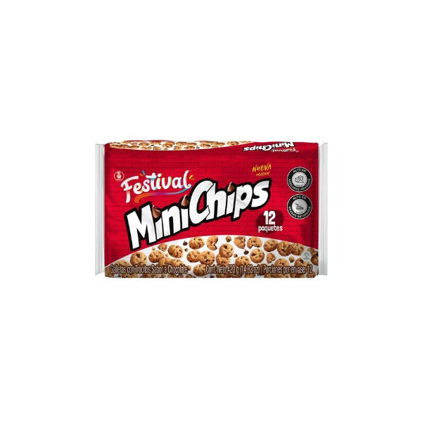 Minichips galleticas festival con chips de chocolate *12 paquetes