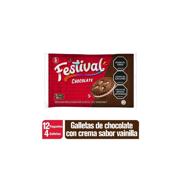 Galletas Festival Sabor Chocolate x12 Paquetes