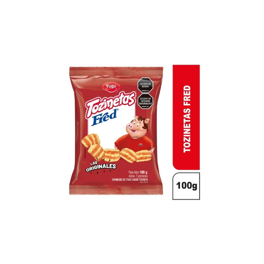 Yupi Tozinetas Fred 100g - Las Originales, sabor tocineta