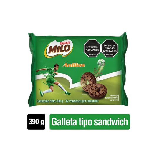 Galleta Milo Anillos Tipo Sándwich 390gr