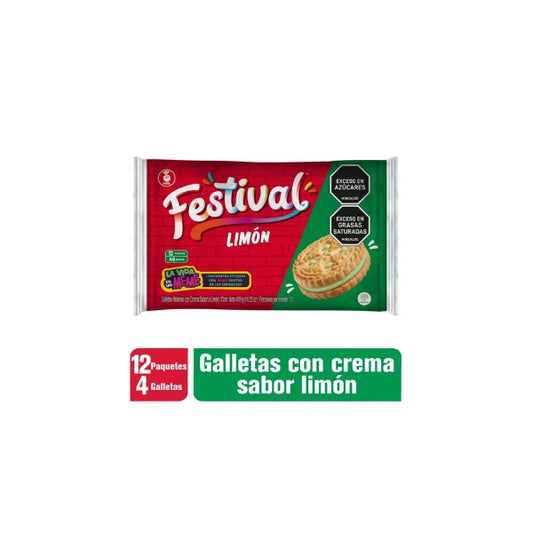 Galletas Festival Limón - 12 paquetes x 4 galletas