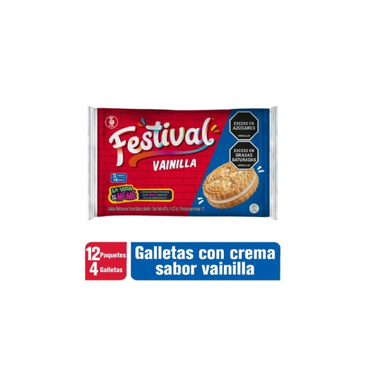 Galletas Festival Vainilla - 12 paquetes x 4 galletas