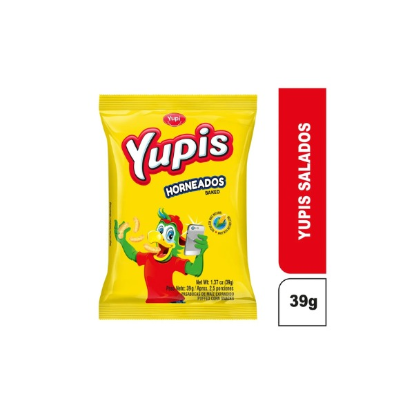 Yupi Yupis Salados Horneados 39g - Pasabocas de maíz horneado
