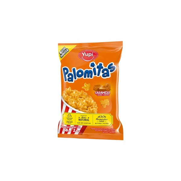 Yupi Palomitas Sabor Caramelo 68g - 100% Horneadas, Maíz Natural