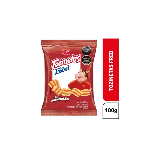 Yupi Tozinetas Fred 100g - Las Originales, sabor tocineta